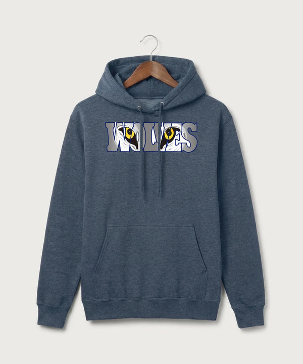 Walker Hackensack Akeley Volleyball (Girls) - Heather Navy Port & Co Core Fleece Pullover Hooded Sweatshirt. PC78H