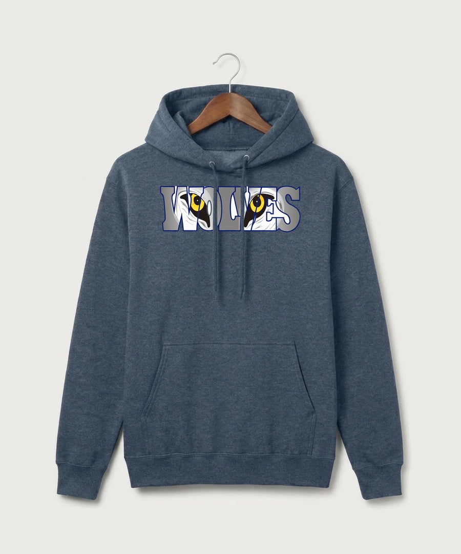 Walker Hackensack Akeley Volleyball (Girls) - Heather Navy Port & Co Core Fleece Pullover Hooded Sweatshirt. PC78H