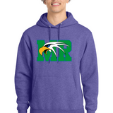 Maple River High School hockey_boys - Heather Purple Port & Co Core Fleece Pullover Hooded Sweatshirt. PC78H