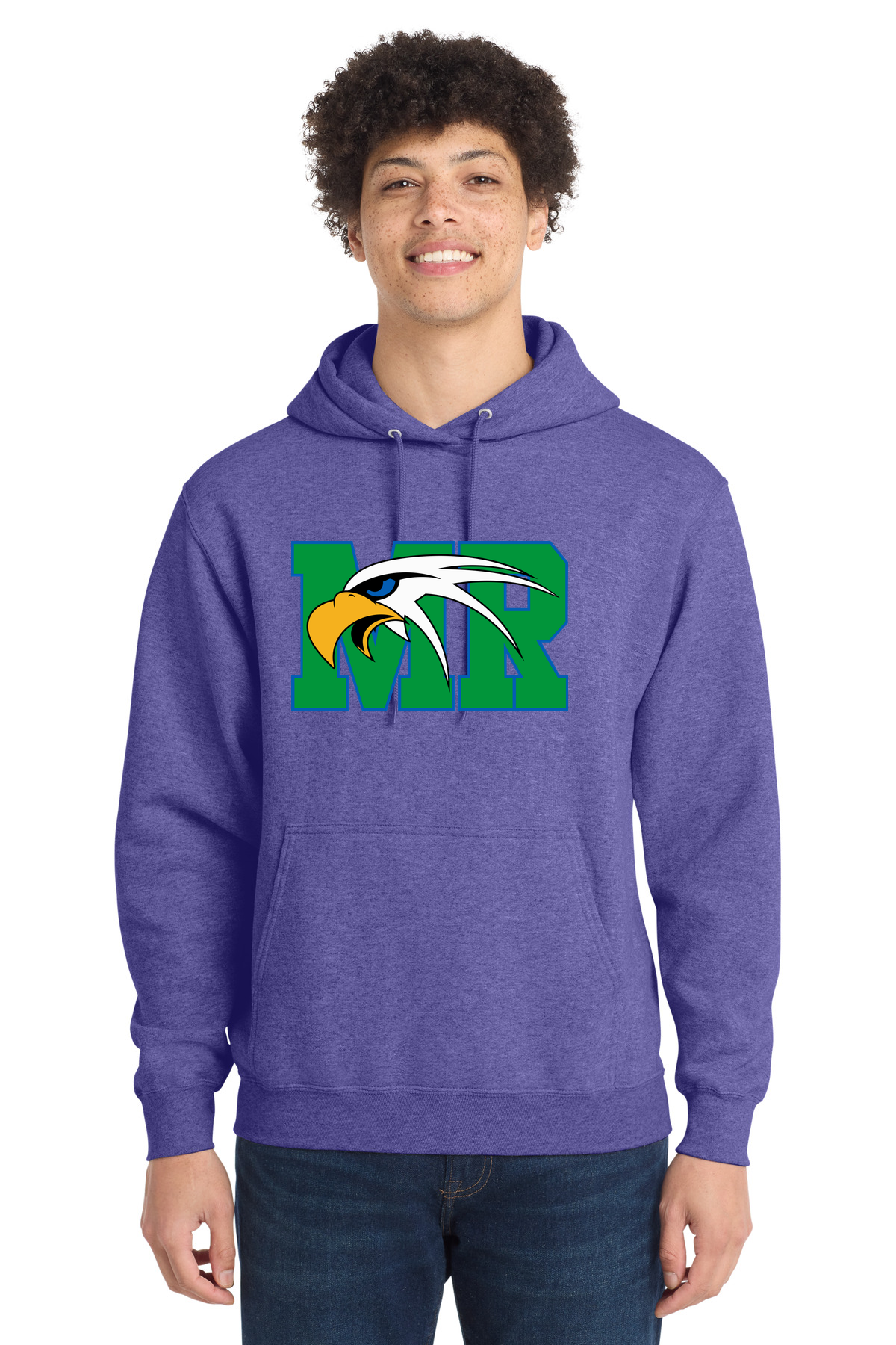 Maple River High School hockey_boys - Heather Purple Port & Co Core Fleece Pullover Hooded Sweatshirt. PC78H
