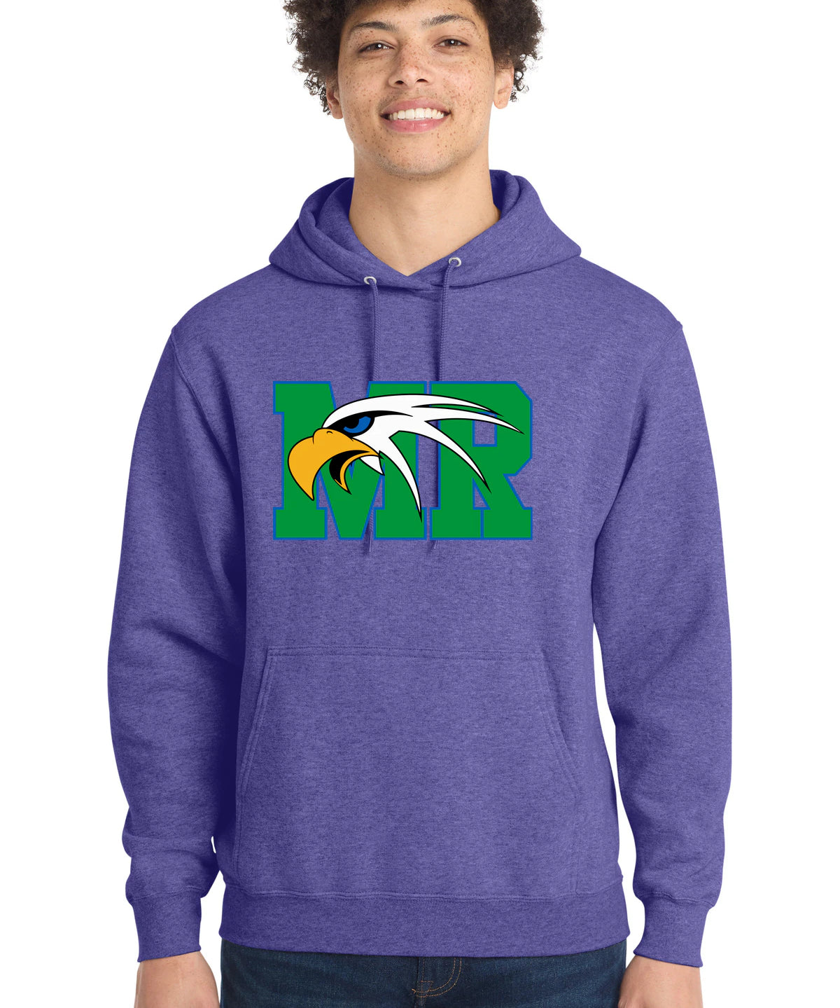 Maple River High School hockey_boys - Heather Purple Port & Co Core Fleece Pullover Hooded Sweatshirt. PC78H