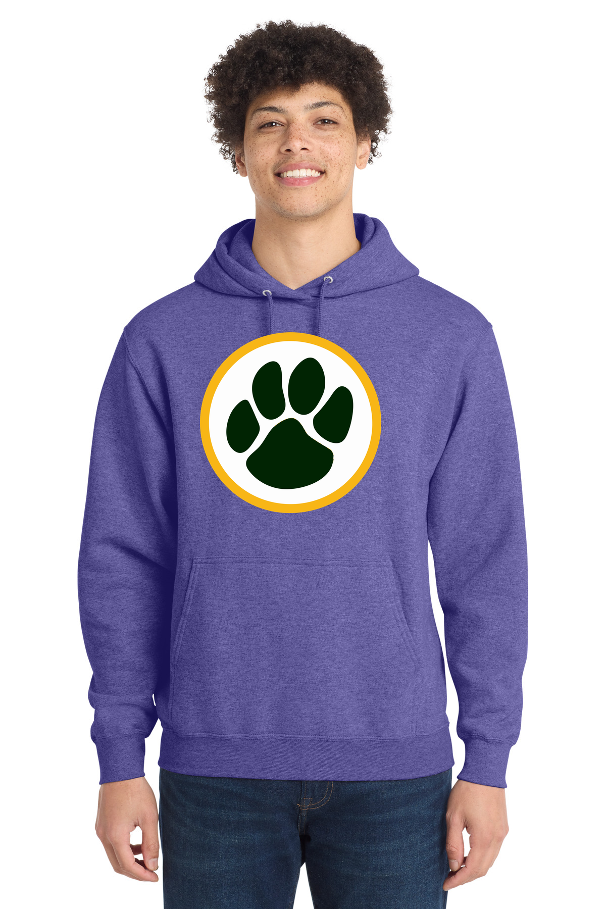 Ashwaubenon High School Football (Boys) - Heather Purple Port & Co Core Fleece Pullover Hooded Sweatshirt. PC78H