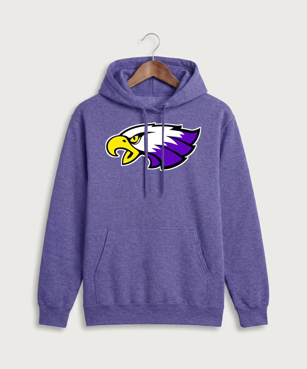 Red Wing High School Football - Heather Purple Port & Co Core Fleece Pullover Hooded Sweatshirt. PC78H