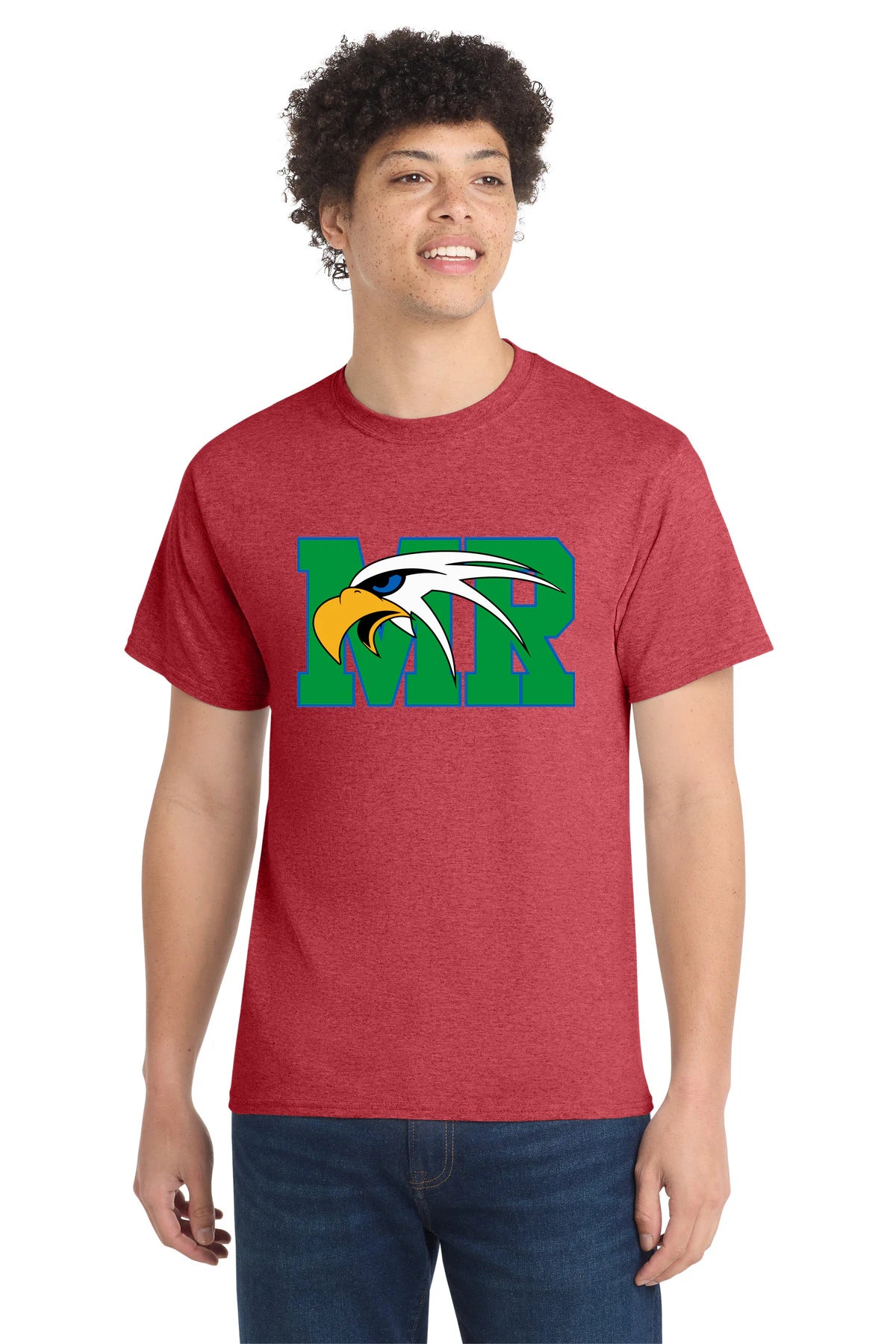 Maple River High School hockey_boys - Heather Red Port & Co Core Cotton Tee. PC54
