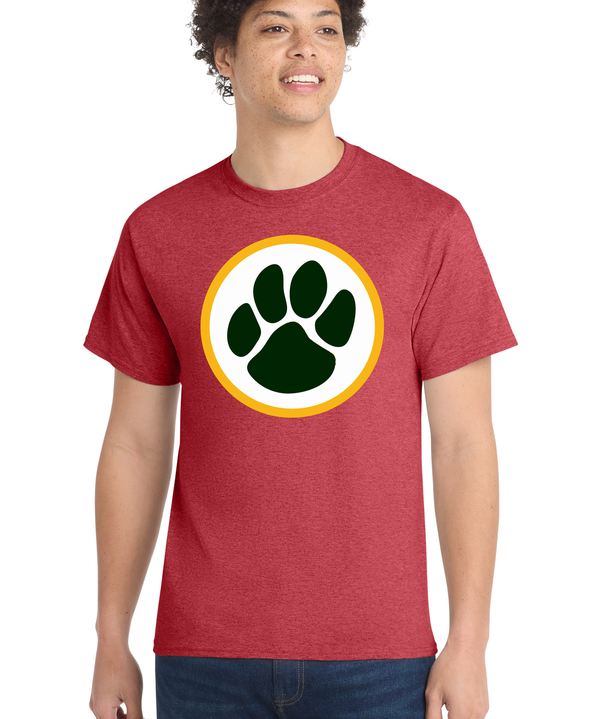 Ashwaubenon High School Football (Boys) - Heather Red Port & Co Core Cotton Tee. PC54