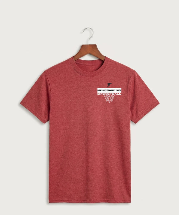 Sauk Valley Community College Basketball Team Store - Heather Red Port & Co Core Cotton Tee. PC54