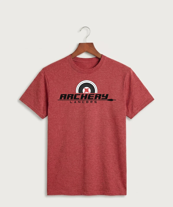 Lancer Archer Club Archery Team Store - Heather Red Port & Co Core Cotton Tee. PC54