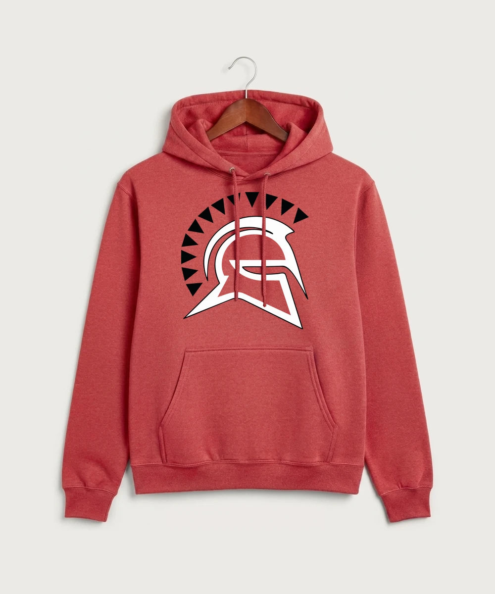 Hancock High School Football (Boys) - Heather Red Port & Co Core Fleece Pullover Hooded Sweatshirt. PC78H