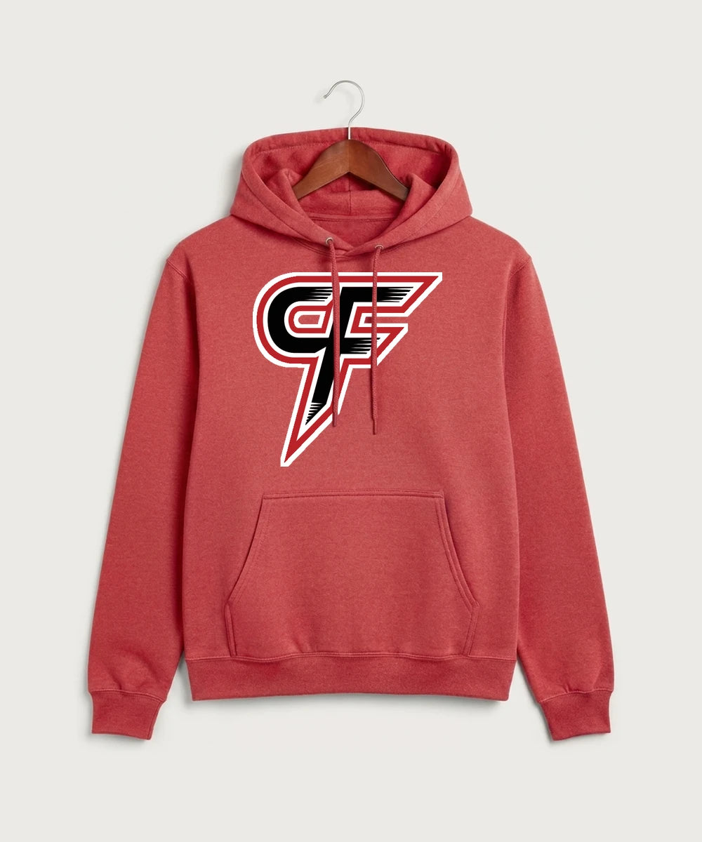 Cannon Falls High School Volleyball (Girls) - Heather Red Port & Co Core Fleece Pullover Hooded Sweatshirt. PC78H