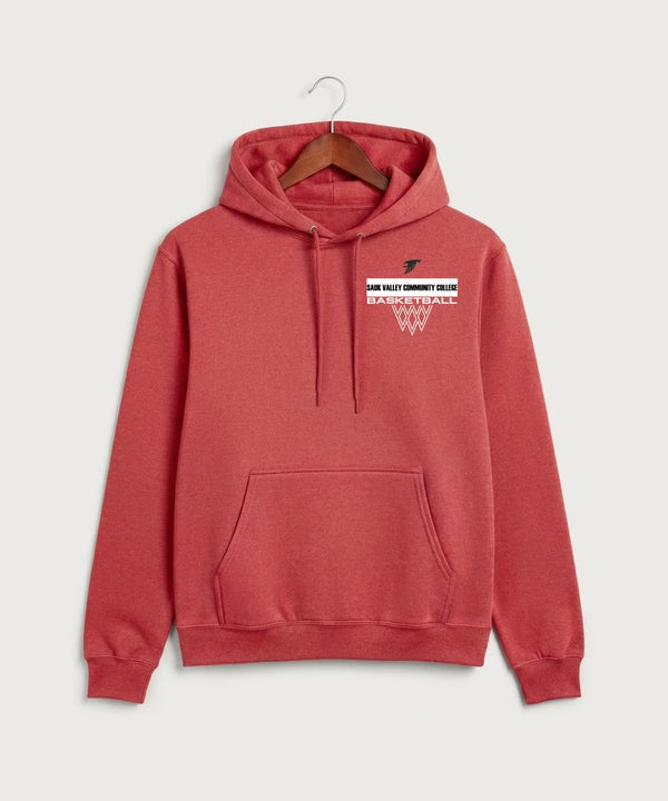 Sauk Valley Community College Basketball Team Store - Heather Red Port & Co Core Fleece Pullover Hooded Sweatshirt. PC78H
