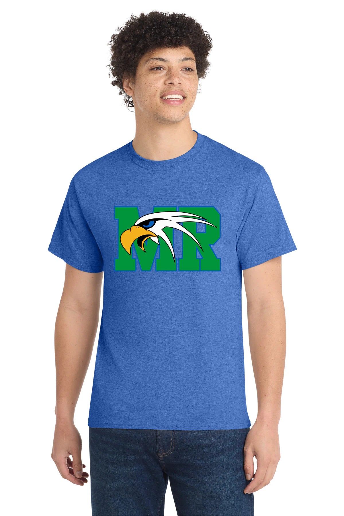 Maple River High School hockey_boys - Heather Royal Port & Co Core Cotton Tee. PC54