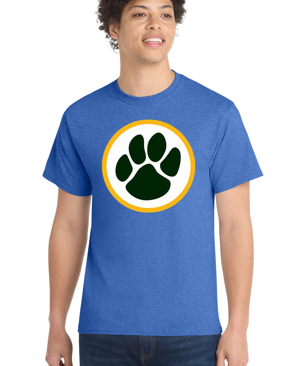 Ashwaubenon High School Football (Boys) - Heather Royal Port & Co Core Cotton Tee. PC54