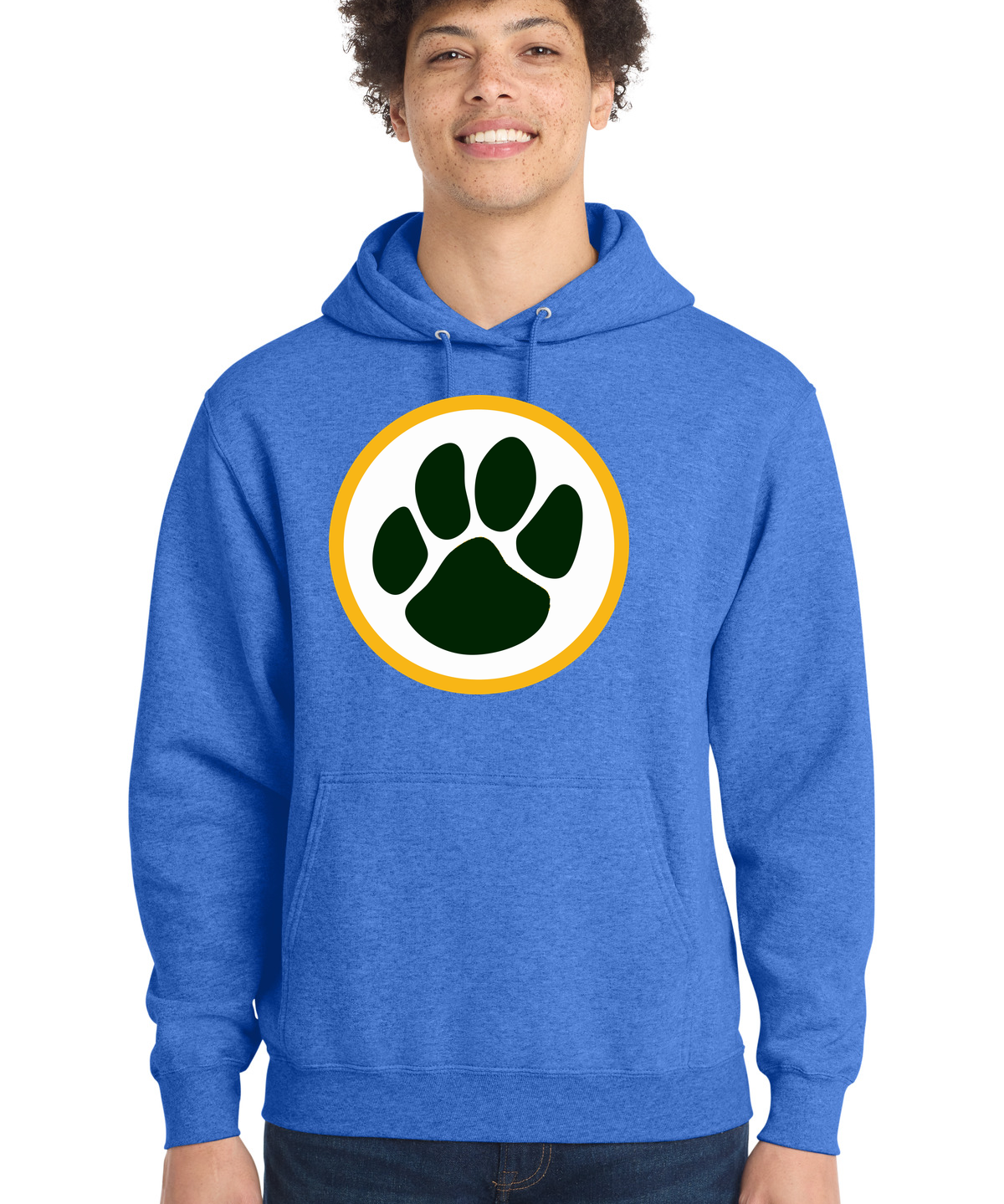 Ashwaubenon High School Football (Boys) - Heather Royal Port & Co Core Fleece Pullover Hooded Sweatshirt. PC78H