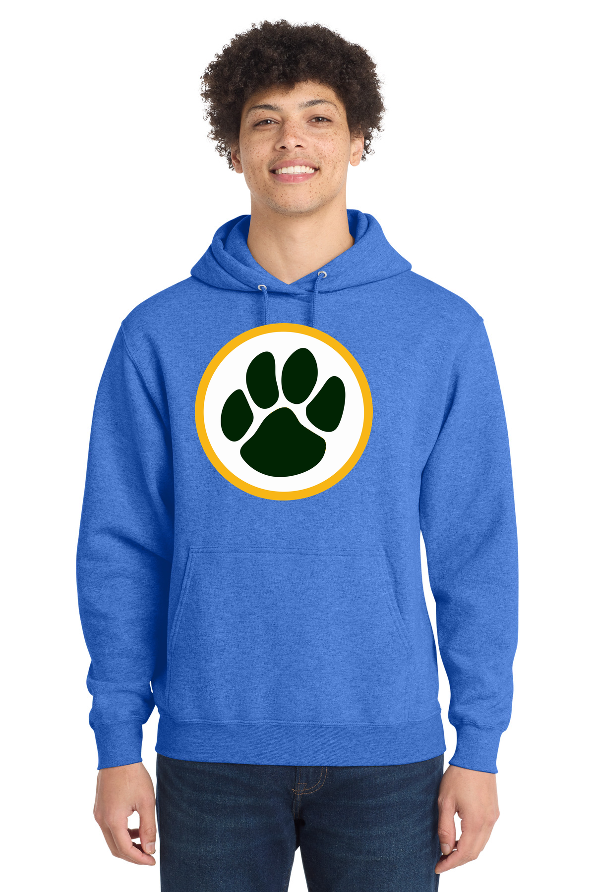 Ashwaubenon High School Football (Boys) - Heather Royal Port & Co Core Fleece Pullover Hooded Sweatshirt. PC78H