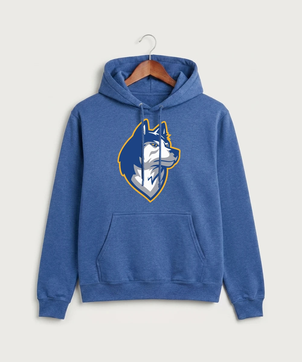 Bigfork Senior High School Football (Boys) - Heather Royal Port & Co Core Fleece Pullover Hooded Sweatshirt. PC78H