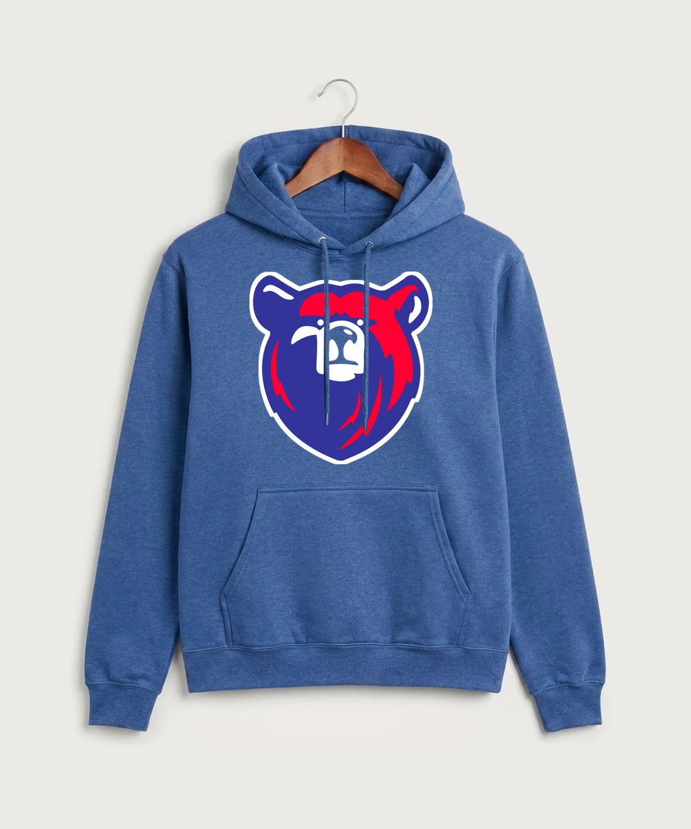 Bertha Hewitt High School Football (Boys) - Heather Royal Port & Co Core Fleece Pullover Hooded Sweatshirt. PC78H