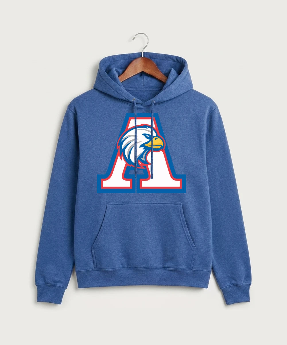 Apollo High School Football (Boys) - Heather Royal Port & Co Core Fleece Pullover Hooded Sweatshirt. PC78H