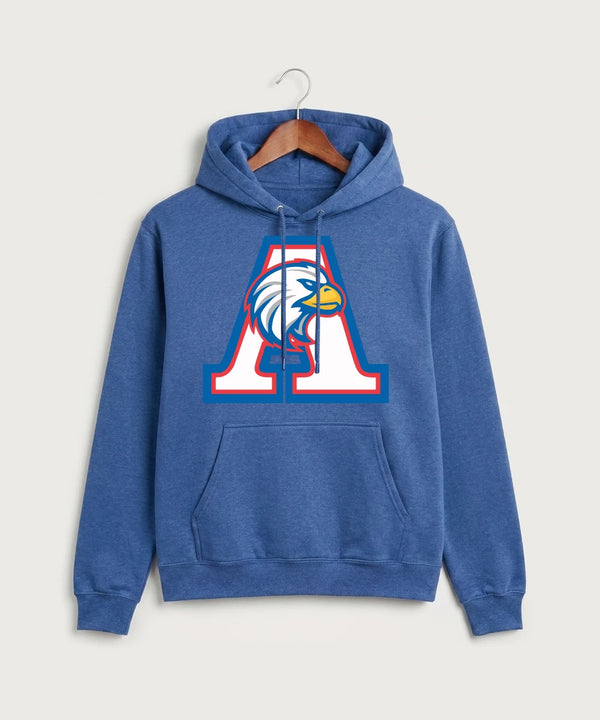 Apollo High School Football (Boys) - Heather Royal Port & Co Core Fleece Pullover Hooded Sweatshirt. PC78H