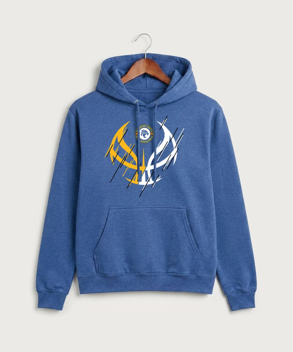 Davenport North High School Basketball Team Store - Heather Royal Port & Co Core Fleece Pullover Hooded Sweatshirt. PC78H