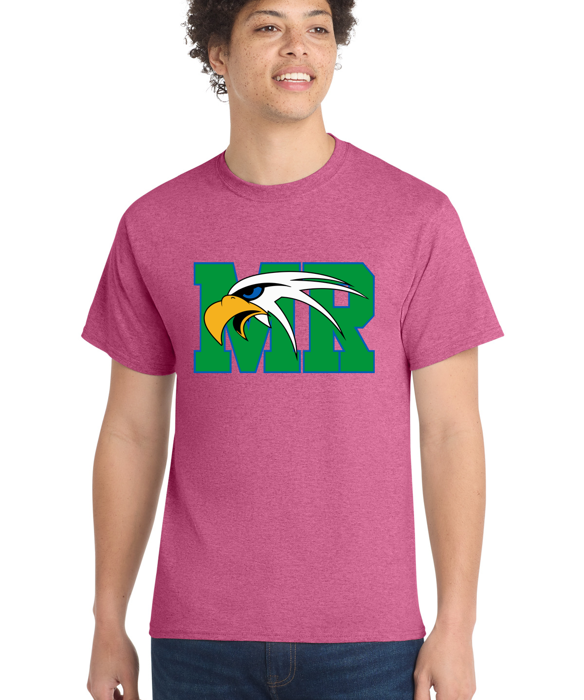Maple River High School hockey_boys - Heather Sangria Port & Co Core Cotton Tee. PC54