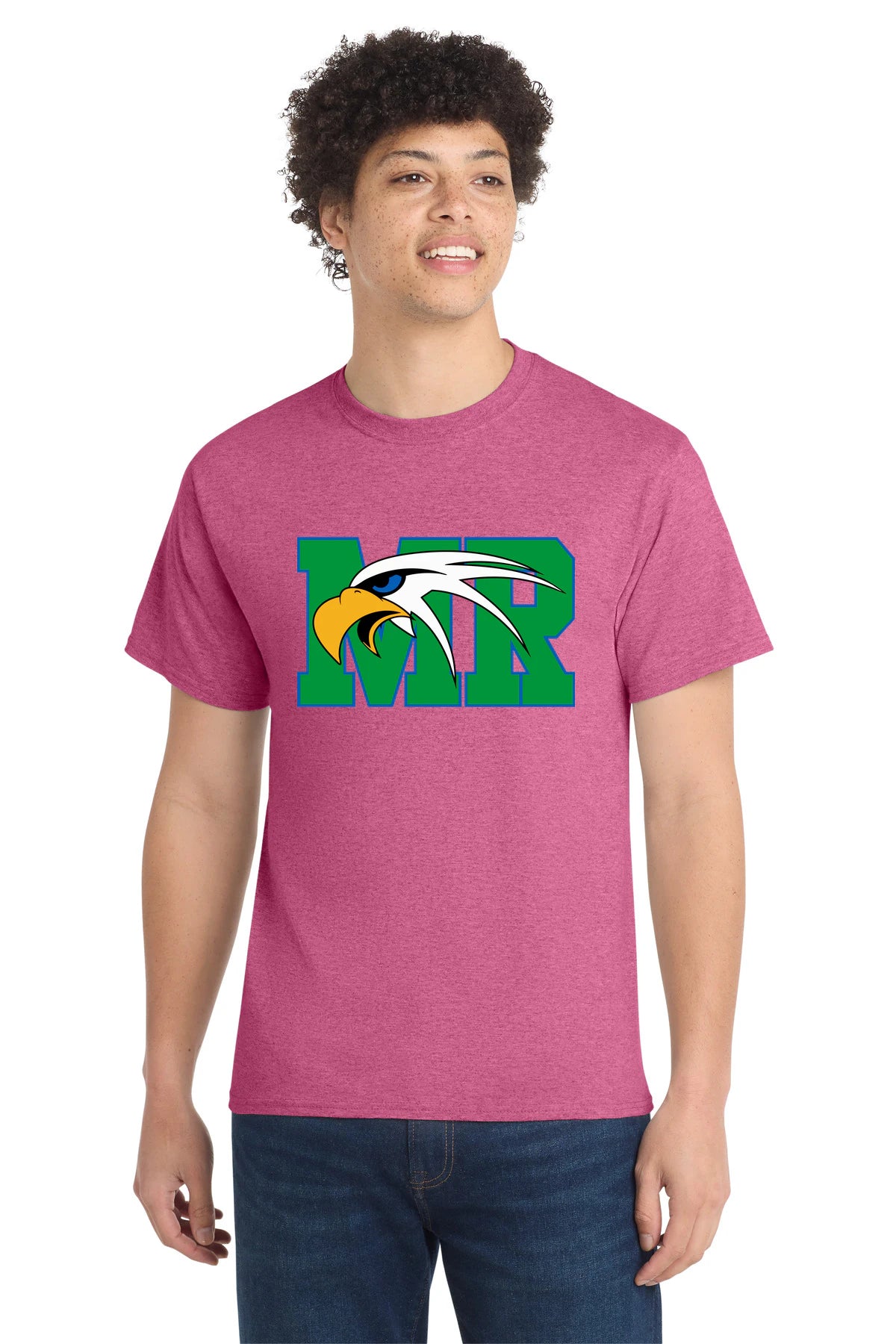 Maple River High School hockey_boys - Heather Sangria Port & Co Core Cotton Tee. PC54