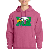 Maple River High School hockey_boys - Heather Sangria Port & Co Core Fleece Pullover Hooded Sweatshirt. PC78H