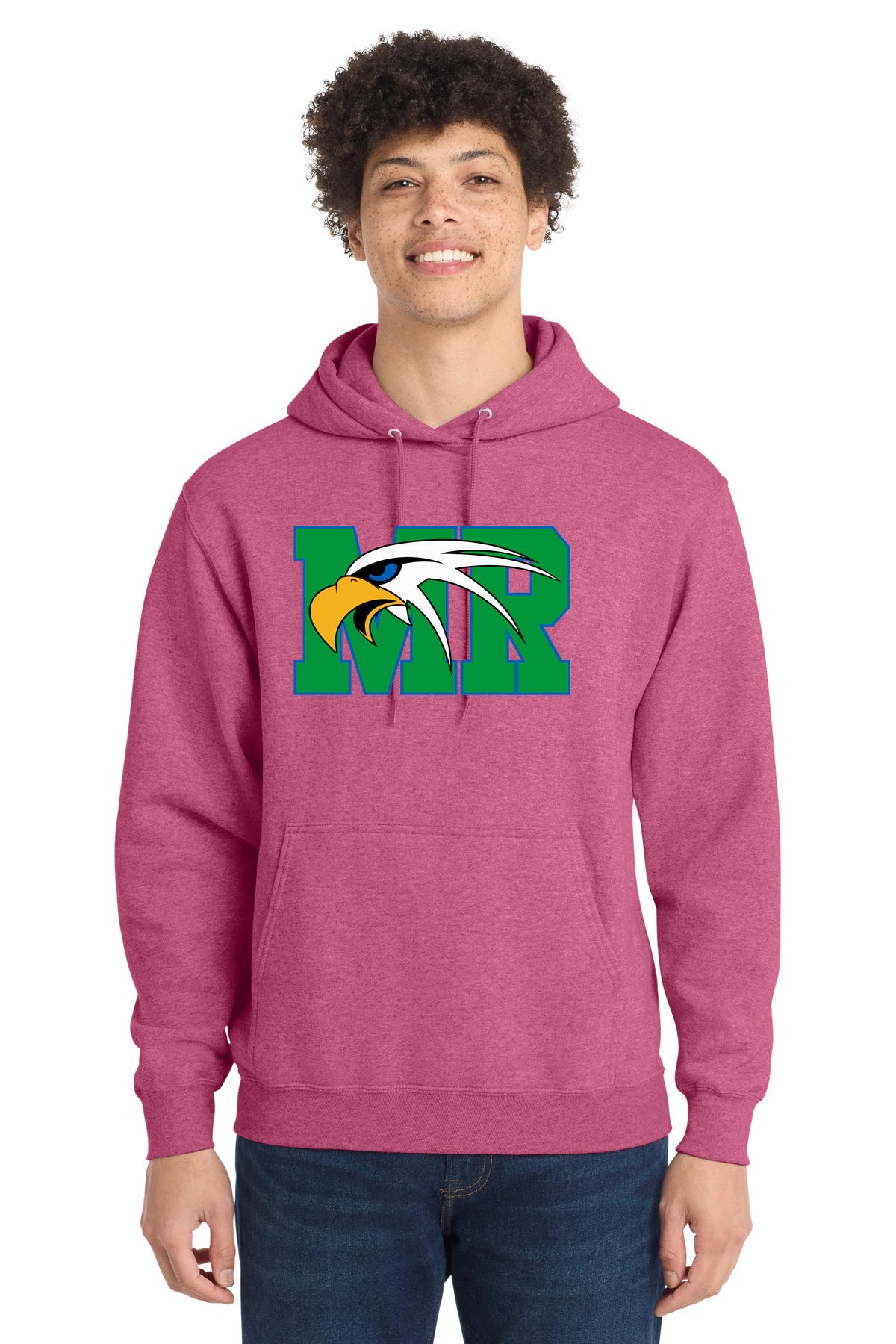 Maple River High School hockey_boys - Heather Sangria Port & Co Core Fleece Pullover Hooded Sweatshirt. PC78H