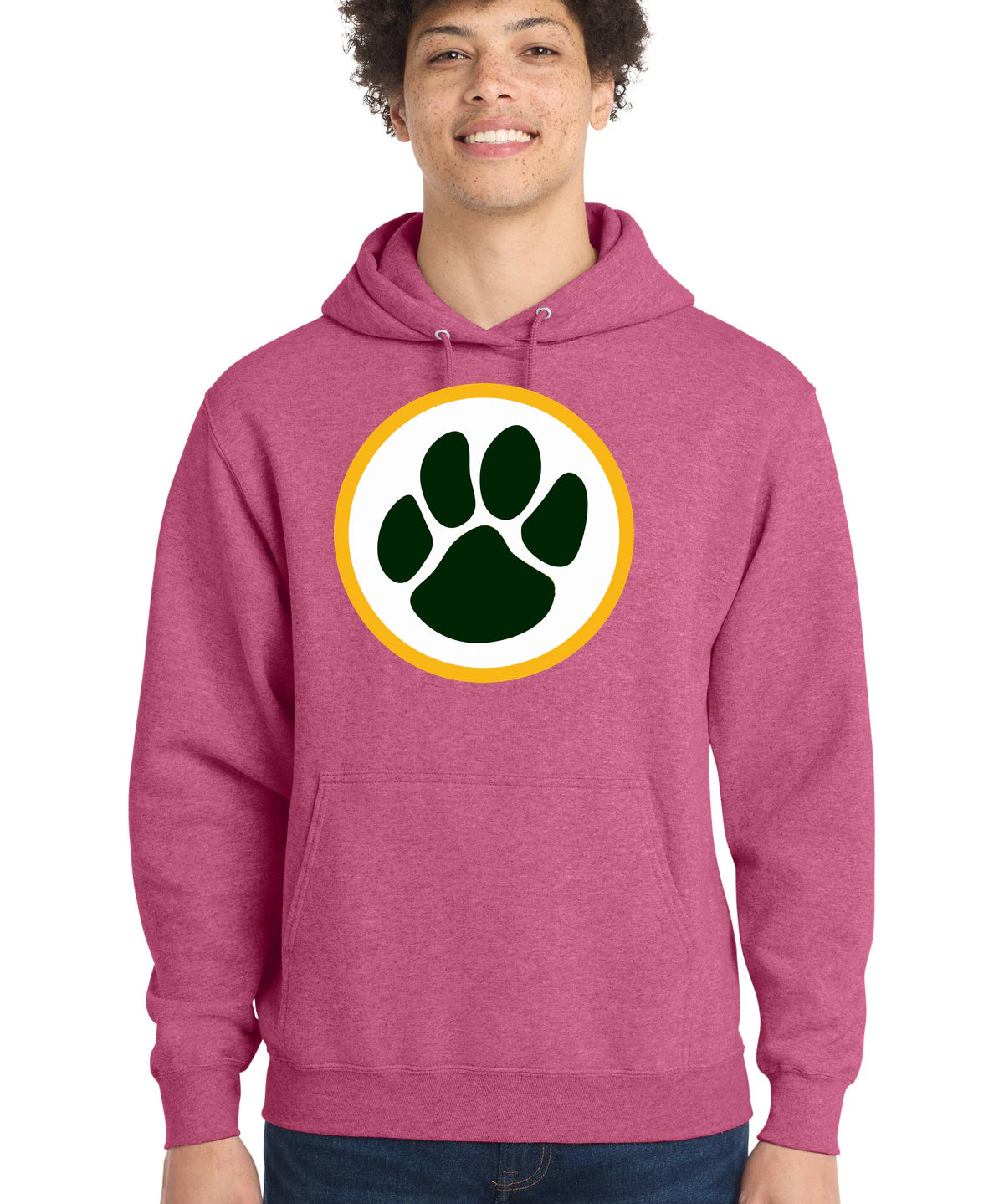Ashwaubenon High School Football (Boys) - Heather Sangria Port & Co Core Fleece Pullover Hooded Sweatshirt. PC78H