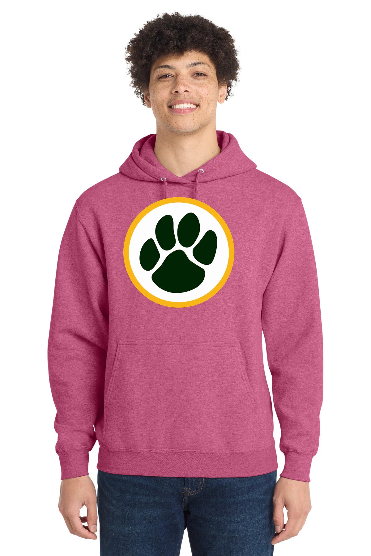 Ashwaubenon High School Football (Boys) - Heather Sangria Port & Co Core Fleece Pullover Hooded Sweatshirt. PC78H