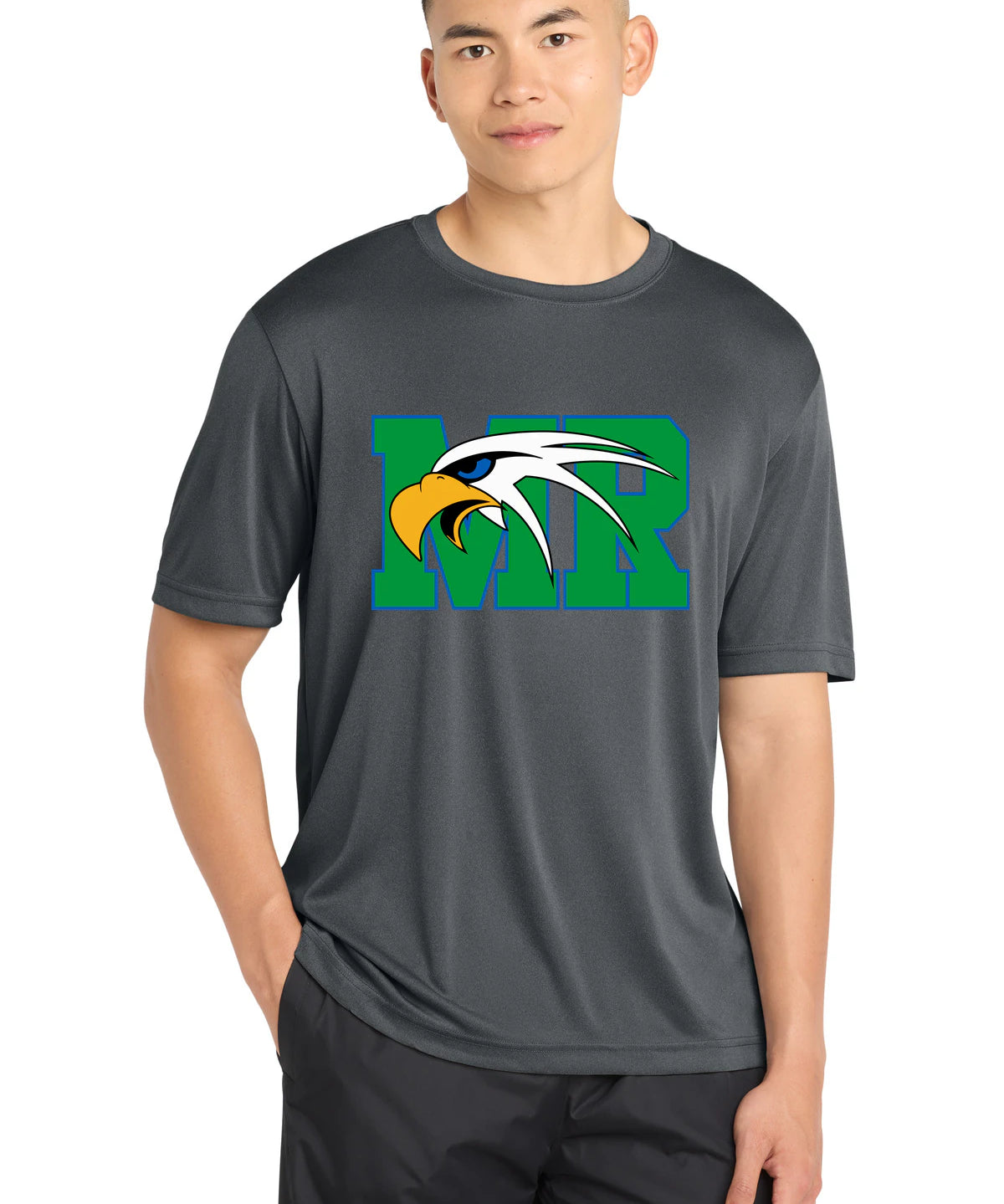 Maple River High School hockey_boys - Iron Grey Heather Sport-Tek PosiCharge Competitor Tee. ST350