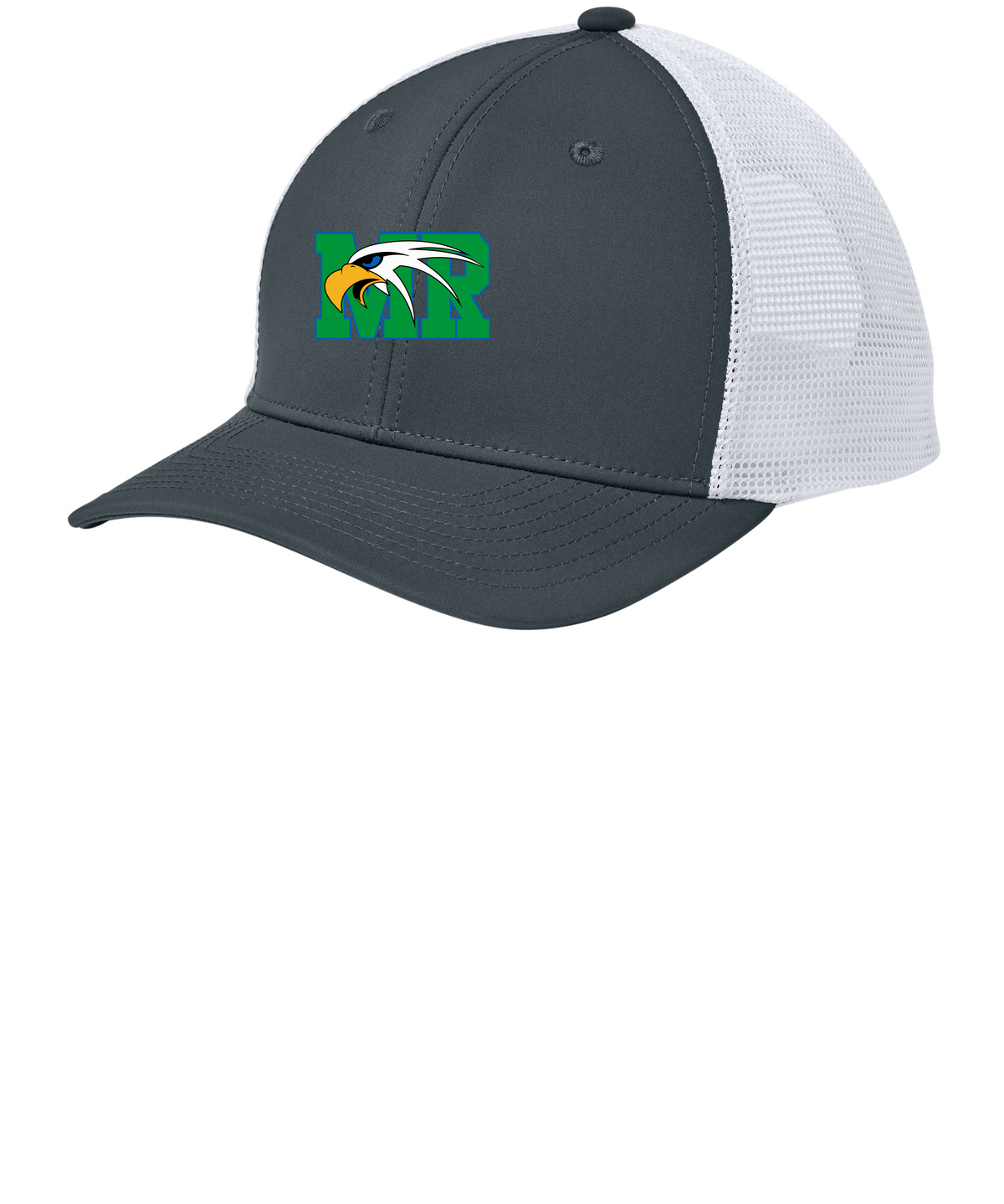 Maple River High School hockey_boys - Iron Grey/ White Sport-Tek Club Trucker Cap STC46