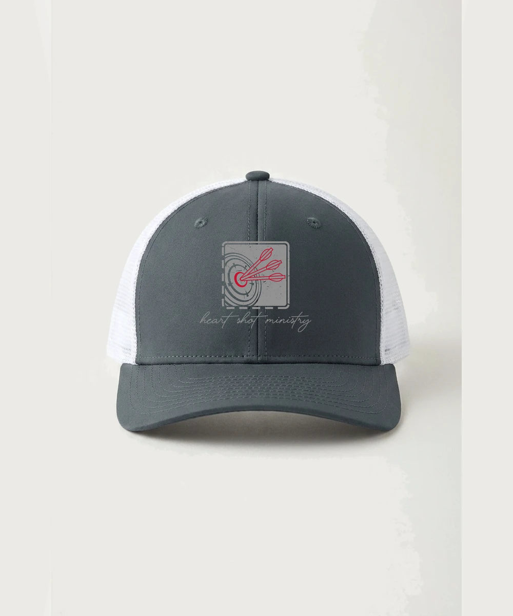 Heart Shot Ministry Archery Team Store - Iron Grey/ White Sport-Tek Club Trucker Cap STC46