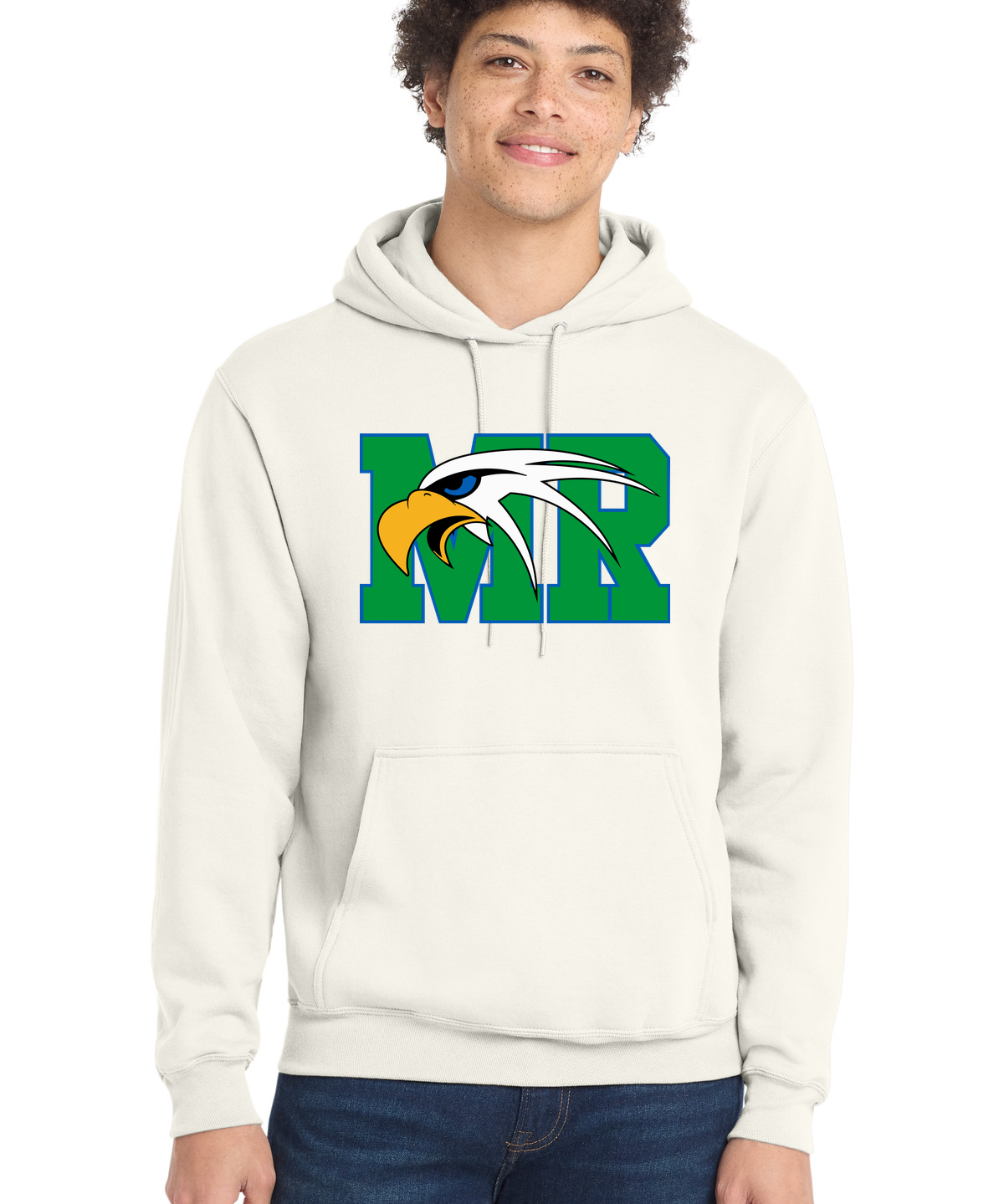 Maple River High School hockey_boys - Ivory Port & Co Core Fleece Pullover Hooded Sweatshirt. PC78H