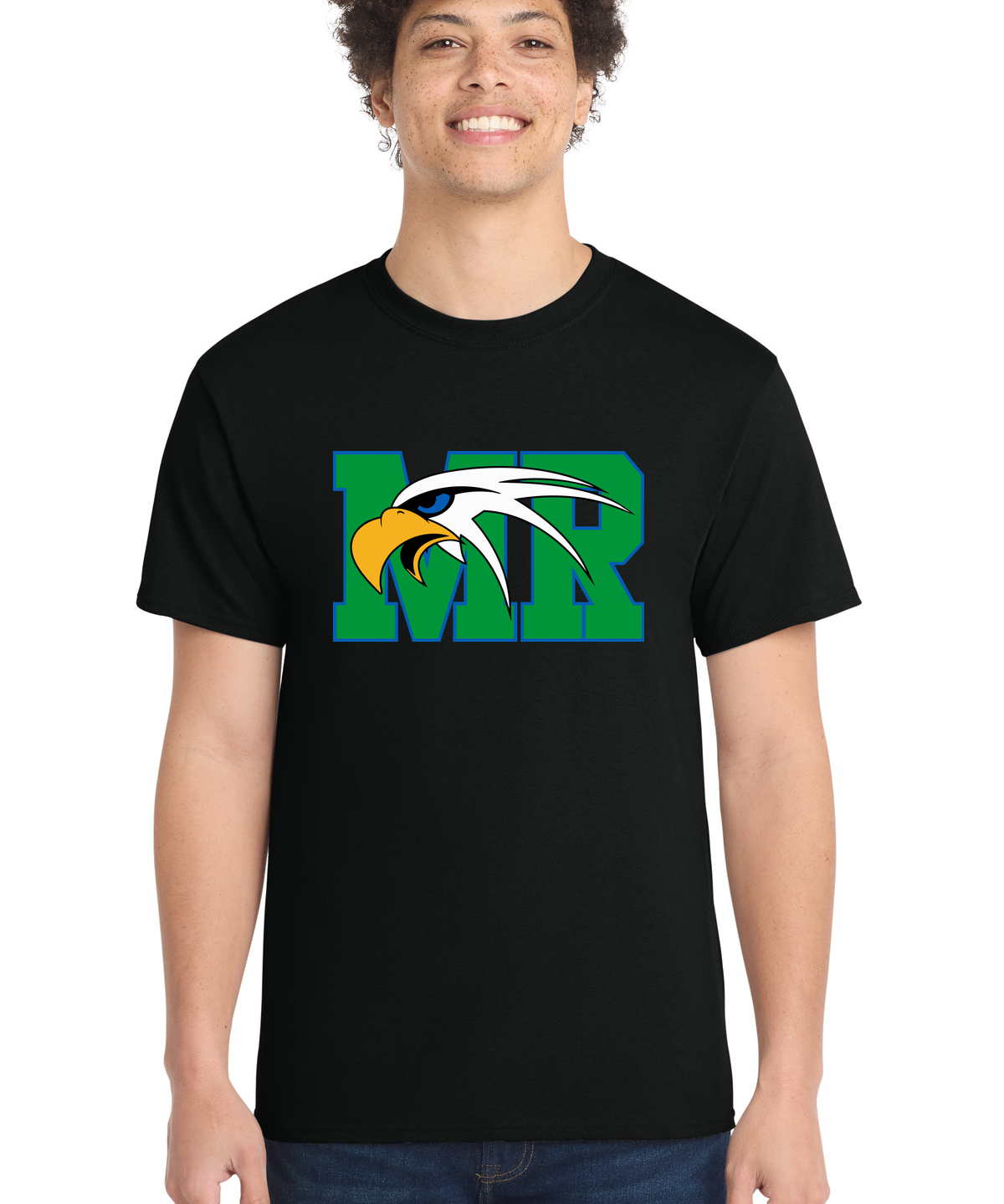 Maple River High School hockey_boys - Jet Black Port & Co Core Cotton Tee. PC54