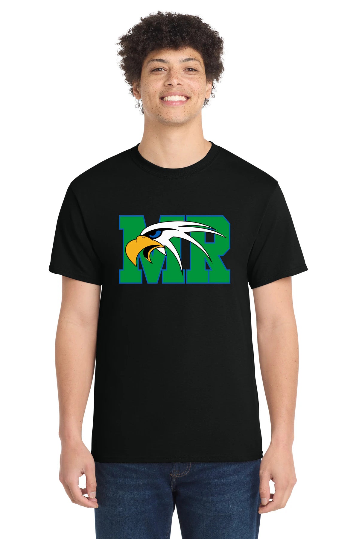 Maple River High School hockey_boys - Jet Black Port & Co Core Cotton Tee. PC54