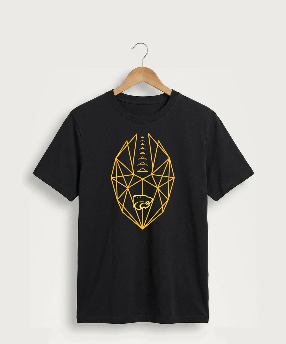 Le-Win Football - Jet Black Port & Co Core Cotton Tee. PC54