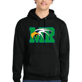 Maple River High School hockey_boys - Jet Black Port & Co Core Fleece Pullover Hooded Sweatshirt. PC78H