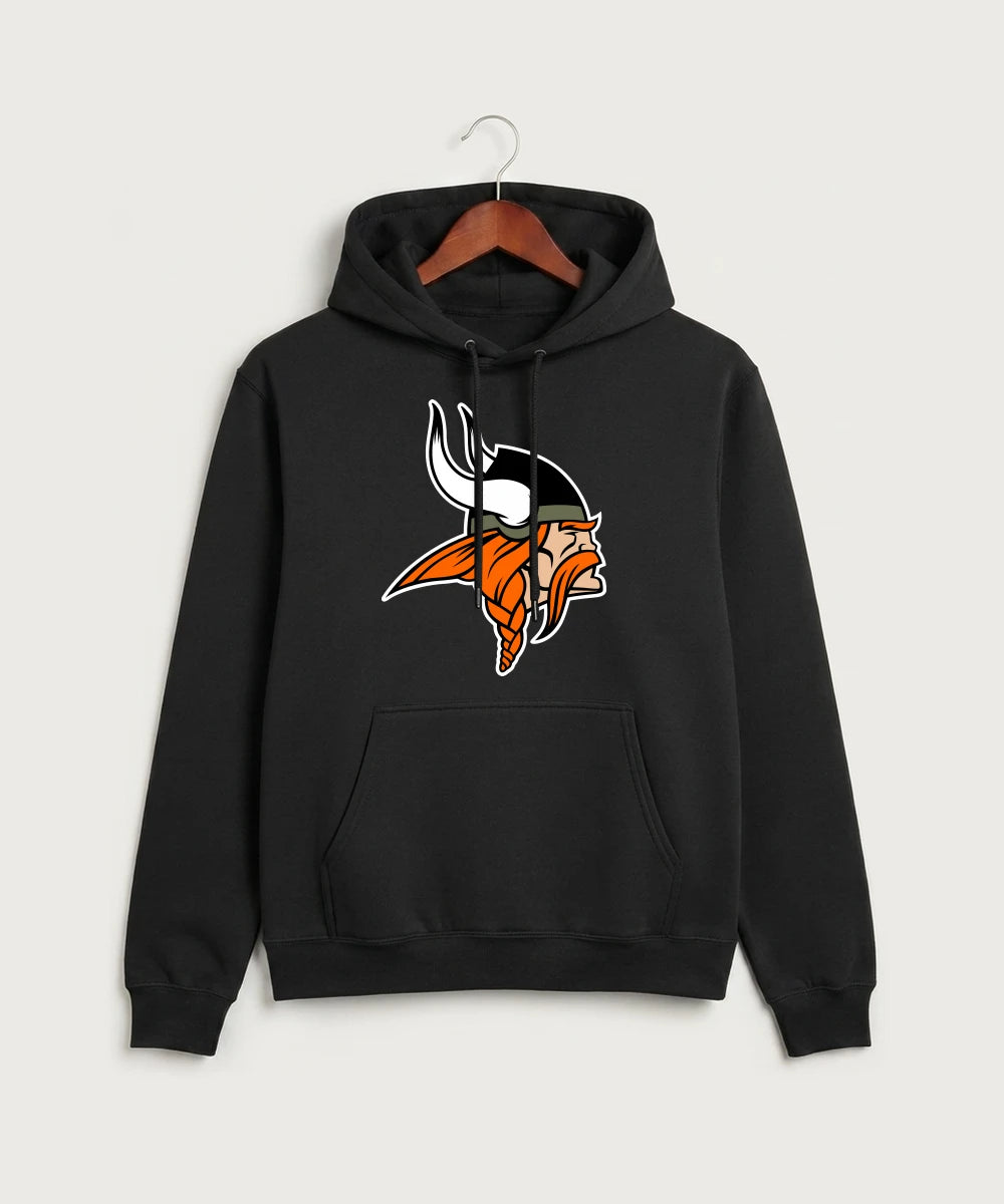 Littlefork Big Falls High School Football (Boys) - Jet Black Port & Co Core Fleece Pullover Hooded Sweatshirt. PC78H