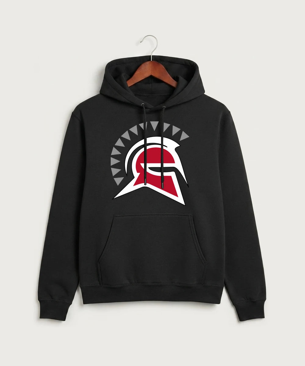 Hancock High School Football (Boys) - Jet Black Port & Co Core Fleece Pullover Hooded Sweatshirt. PC78H