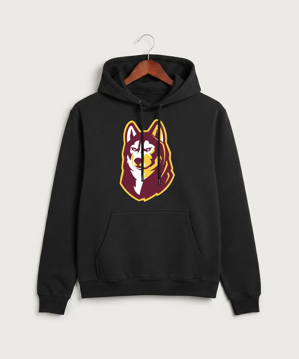 Pillager High School Football (Boys) - Jet Black Port & Co Core Fleece Pullover Hooded Sweatshirt. PC78H