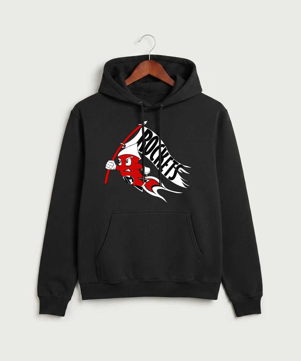 John Marshall High School Swimming (Girls) - Jet Black Port & Co Core Fleece Pullover Hooded Sweatshirt. PC78H