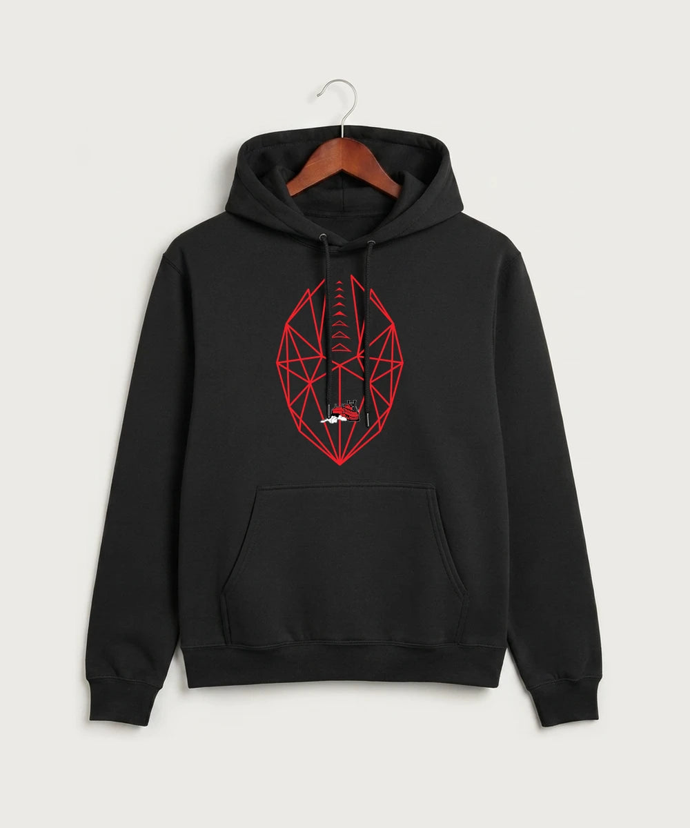 Fulton High School Football (Boys) - Jet Black Port & Co Core Fleece Pullover Hooded Sweatshirt. PC78H