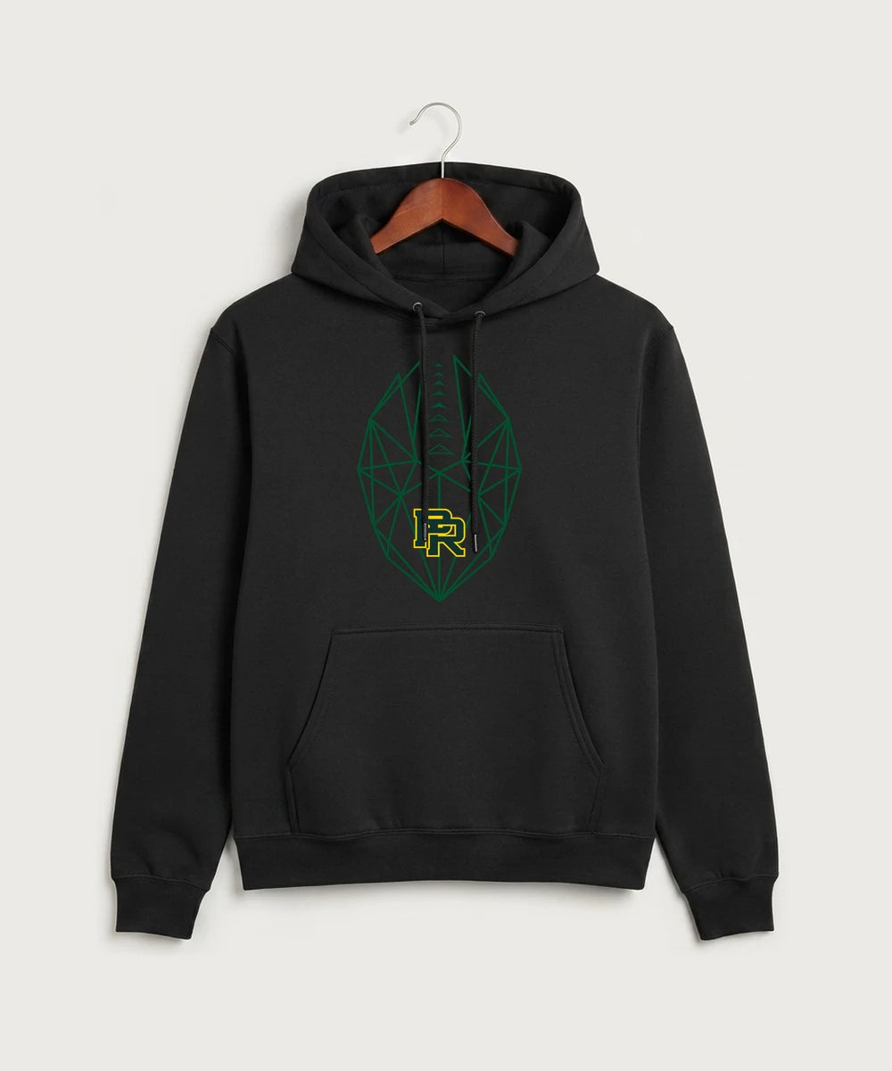 Proctor High School Football (Boys) - Jet Black Port & Co Core Fleece Pullover Hooded Sweatshirt. PC78H