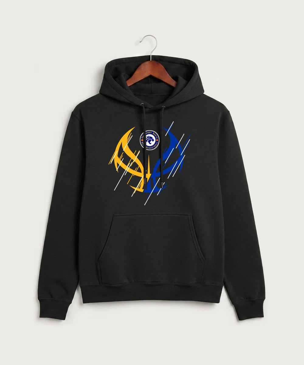 Davenport North High School Basketball Team Store - Jet Black Port & Co Core Fleece Pullover Hooded Sweatshirt. PC78H