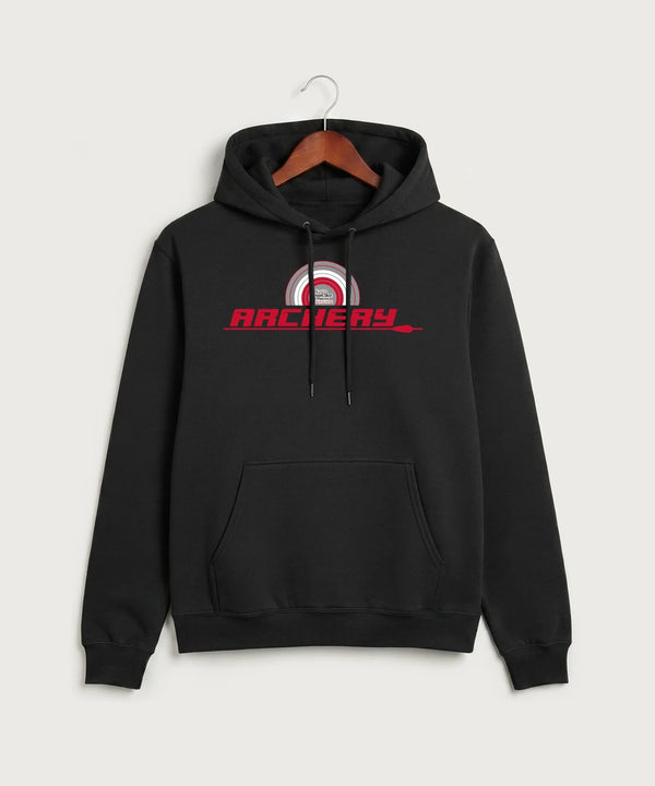 Heart Shot Ministry Archery Team Store - Jet Black Port & Co Core Fleece Pullover Hooded Sweatshirt. PC78H