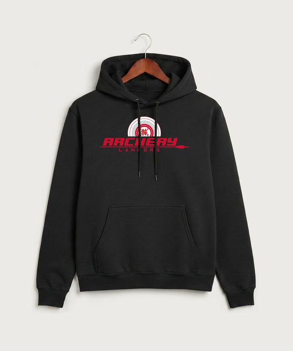 Lancer Archer Club Archery Team Store - Jet Black Port & Co Core Fleece Pullover Hooded Sweatshirt. PC78H