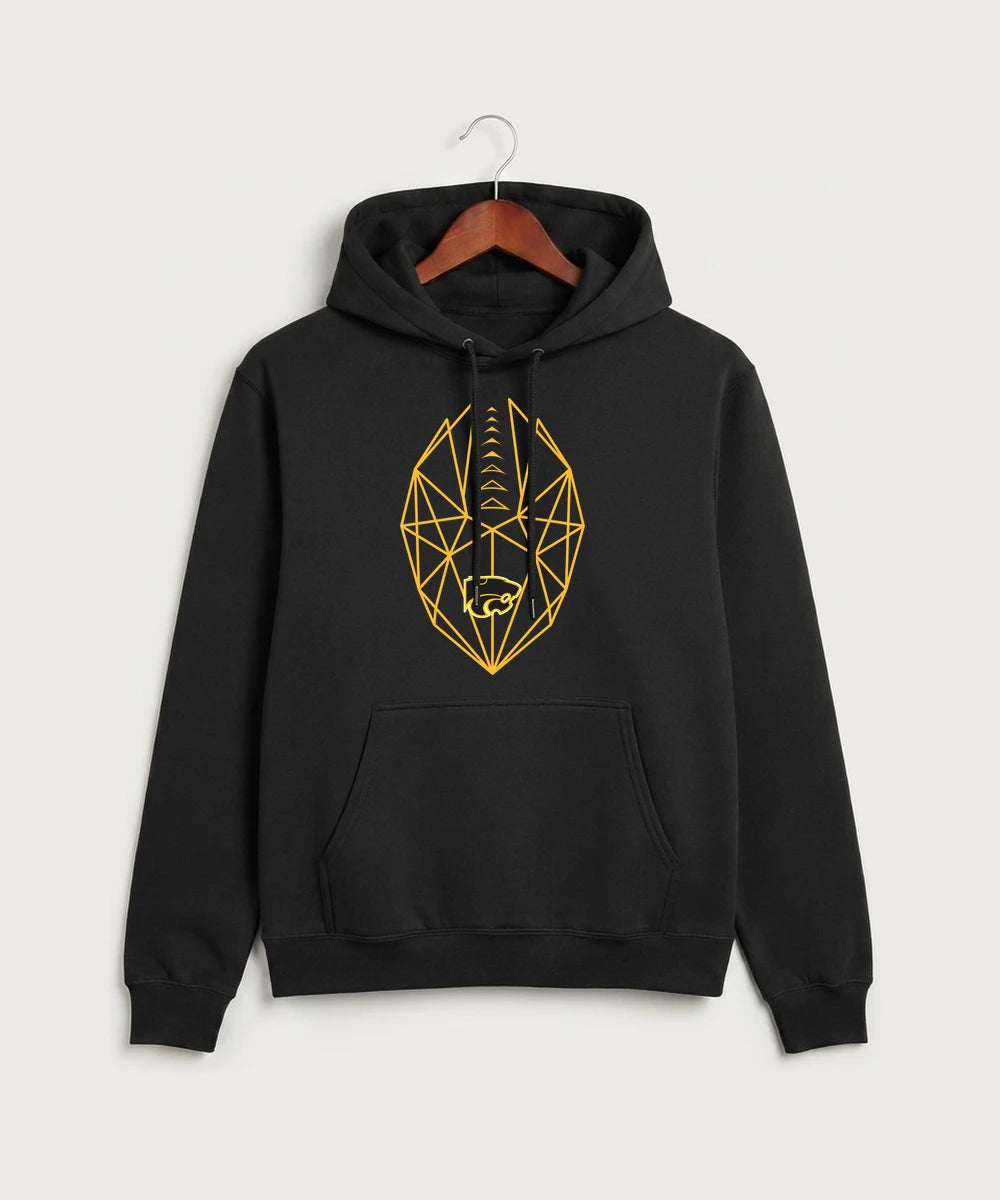 Le-Win Football - Jet Black Port & Co Core Fleece Pullover Hooded Sweatshirt. PC78H