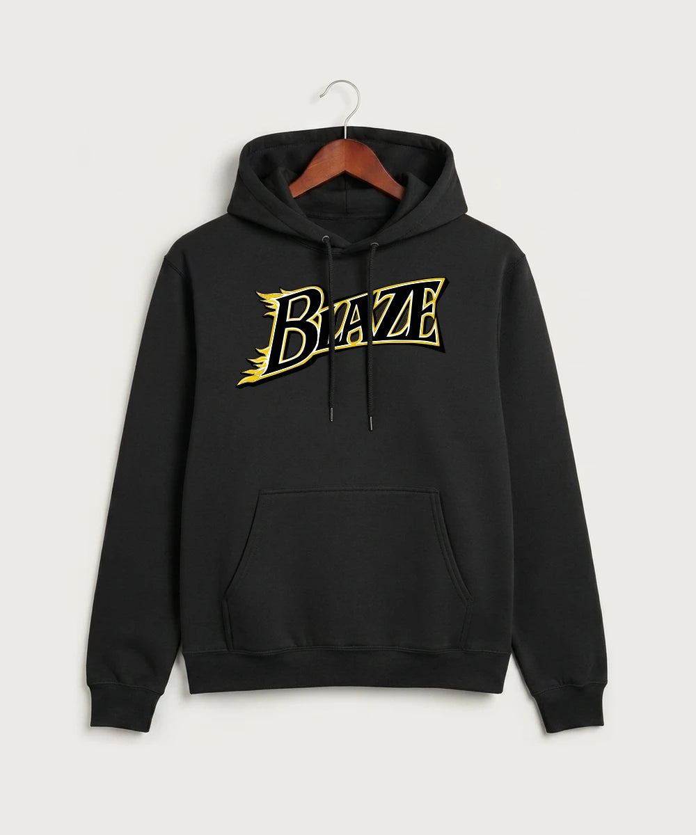 Burnsville High School Football (Boys) - Jet Black Port & Co Core Fleece Pullover Hooded Sweatshirt. PC78H