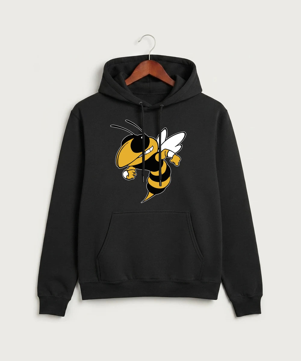 Perham High School Football (Boys) - Jet Black Port & Co Core Fleece Pullover Hooded Sweatshirt. PC78H