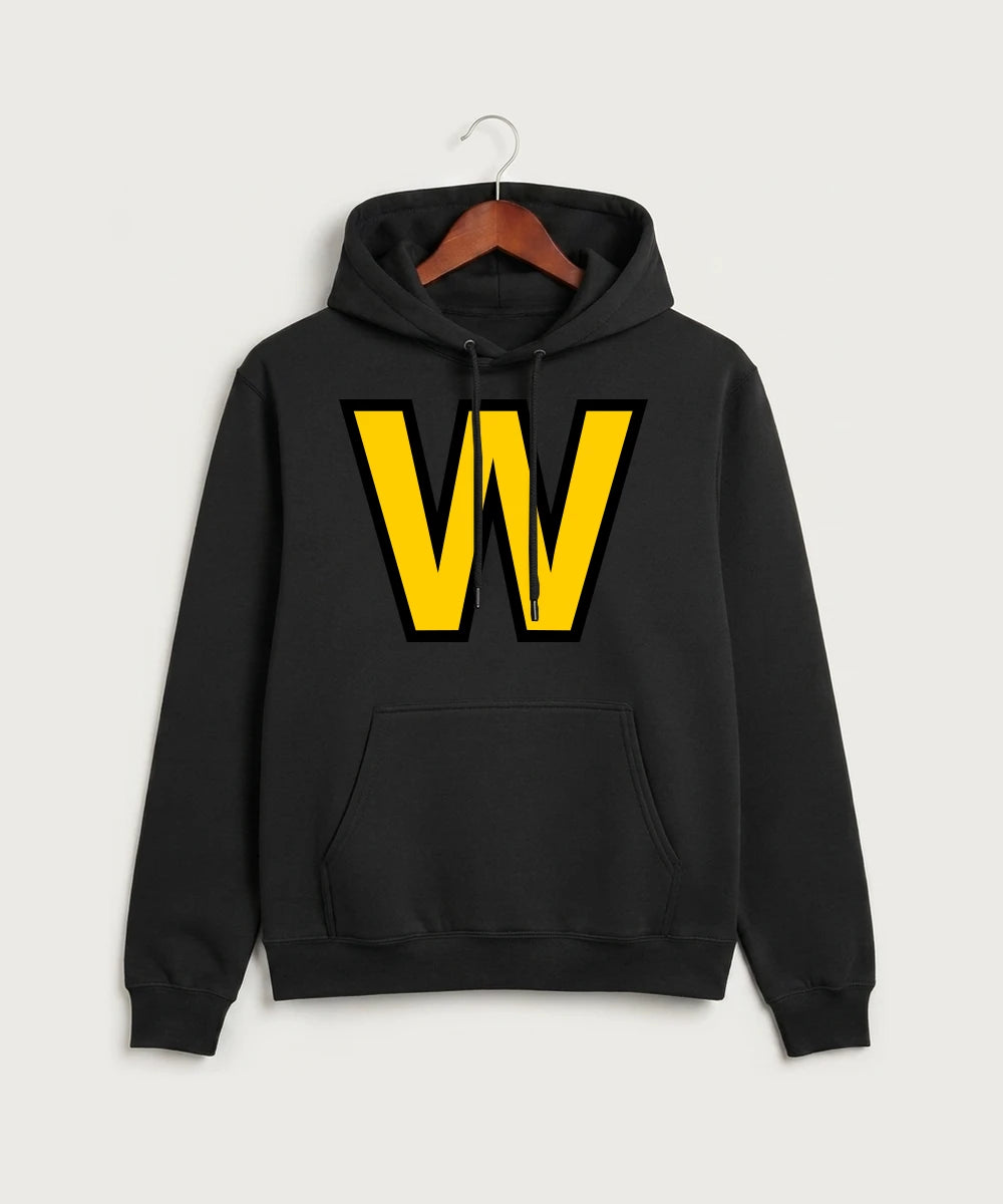 Warroad High School Football (Boys) - Jet Black Port & Co Core Fleece Pullover Hooded Sweatshirt. PC78H